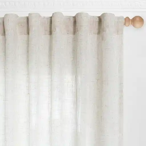 MYSKY HOME natural linen semi-sheer curtains in farmhouse boho style